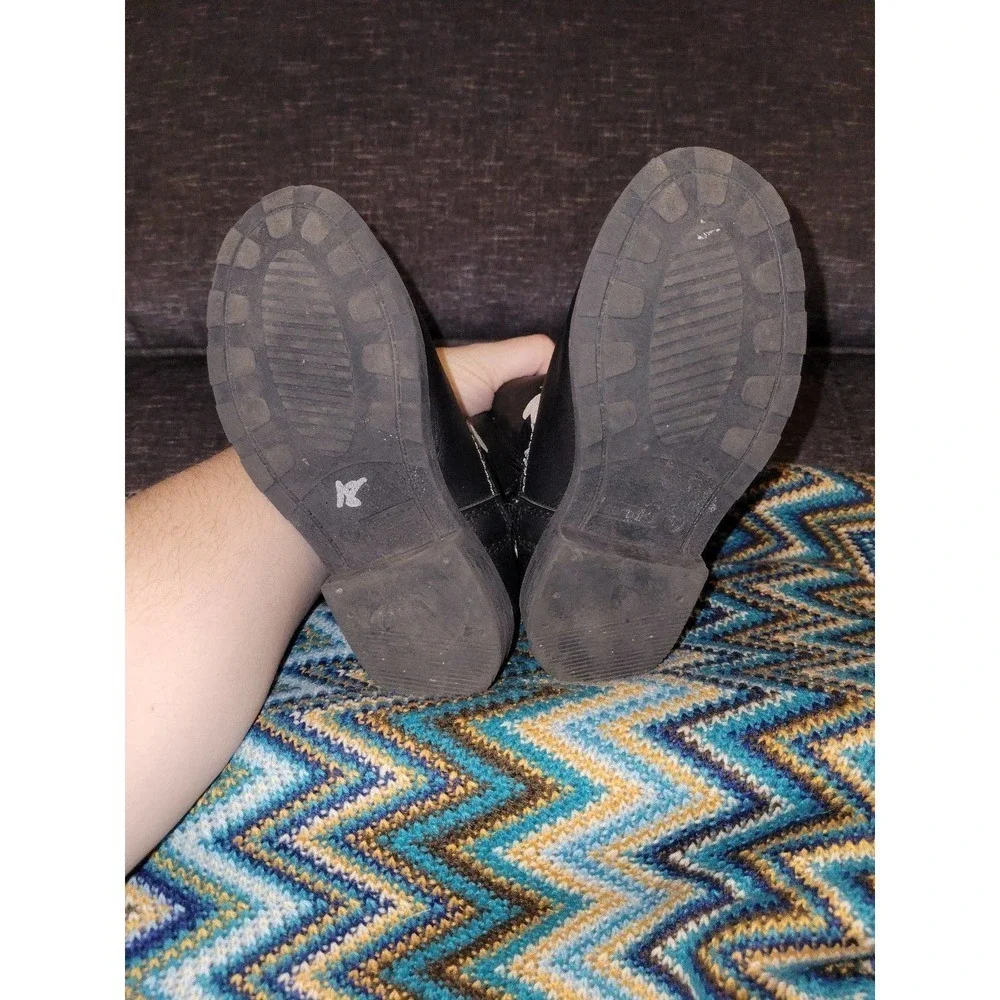 Black Zipper Up Heart Boots girls 10